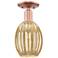 Preston 6" Wide Antique Copper Semi-Flush Mount With Bulb Mercury Shade