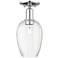 Preston 6" Wide Polished Chrome Semi-Flush Mount With Flute Clear Shade