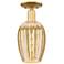Preston 6" Wide Satin Gold Semi-Flush Mount With Mercury Flute Shade