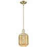 1_Preston 7"W Antique Brass Stem Hung Mini Pendant With Mercury Jar Shade
