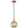Preston 7"W Antique Copper Cord Mini Pendant With Mercury Globe Shade