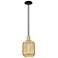 Preston 7"W Black Brass Stem Mini Pendant With Mercury Jar Shade