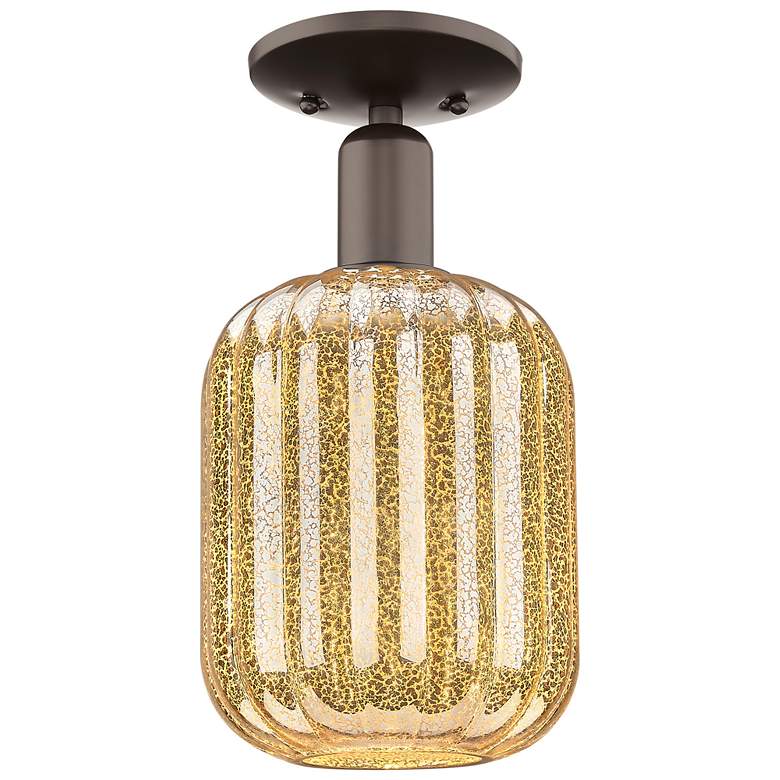 Image 1 Preston 7"W Oil Rubbed Bronze Semi-Flush Mount With Mercury Jar Shade
