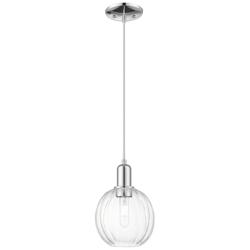 Preston 7"W Polished Chrome Cord Mini Pendant With Clear Globe Shade