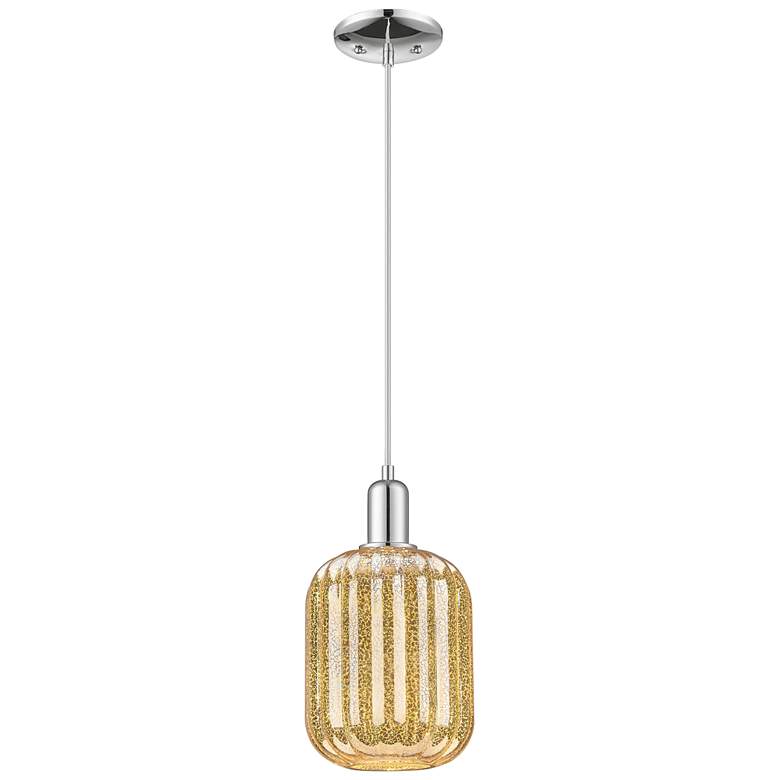 Image 1 Preston 7"W Polished Chrome Cord Mini Pendant With Mercury Jar Shade