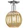 Preston 7"W Polished Chrome Semi-Flush Mount With Mercury Globe Shade