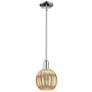 Preston 7"W Polished Chrome Stem Mini Pendant With Mercury Globe Shade