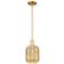 Preston 7"W Satin Gold Stem Hung Mini Pendant With Mercury Jar Shade
