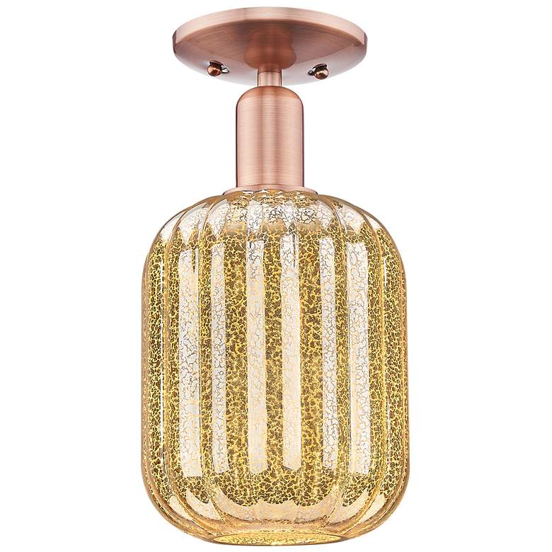 Image 1 Preston 7" Wide Antique Copper Semi-Flush Mount With Mercury Jar Shade