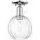 Preston 7" Wide Polished Chrome Semi-Flush Mount With Clear Globe Shade