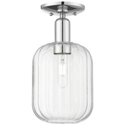 Preston 7" Wide Polished Chrome Semi-Flush Mount With Clear Jar Shade