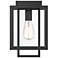 Preston 8 in. 1-Light Matte Black Modern Outdoor Flush Mount with Glass
