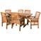 Preston Brown Acacia 7-Piece Patio Dining Set with Cushions