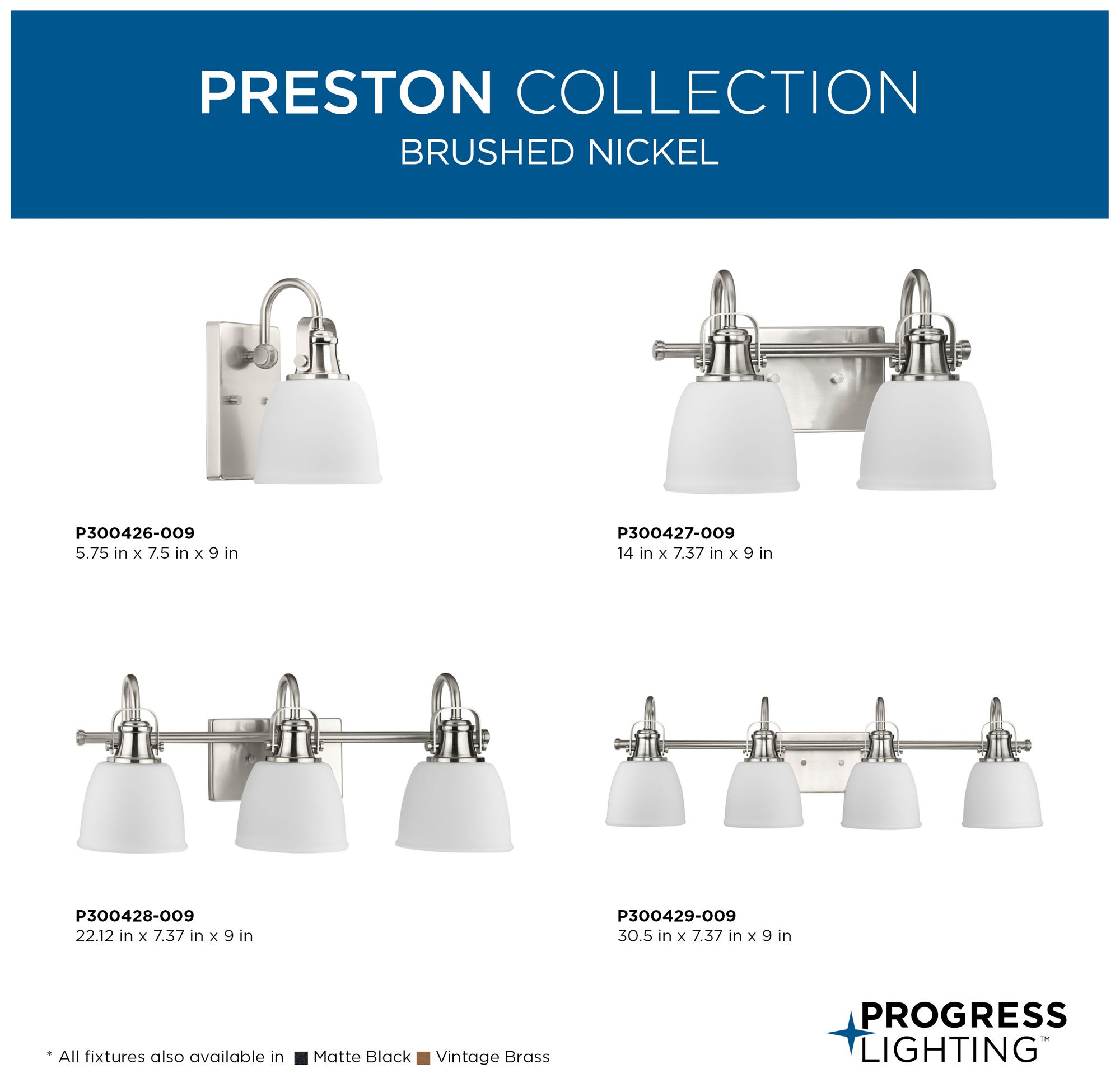 Preston Collection Four-Light Coastal Bath and Vanity Light