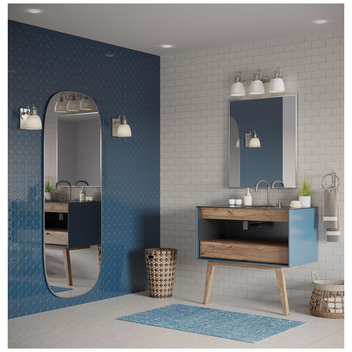 Image 2 Preston Collection Three-Light Coastal Bath and Vanity Light more views