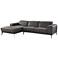 Preston Dark Gray Leather Left-Arm Facing Chaise Sectional