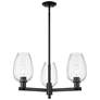 Preston Flute Arcadia 28"W Matte Black 3-Light Chandelier