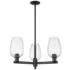 Preston Flute Arcadia 28"W Matte Black 3-Light Chandelier