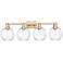 Preston Globe 34"W Bronze 4-Light Bath Light w/ Clear Shade
