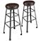 Preston Industrial 32" Faux Leather Barstool Set of 2