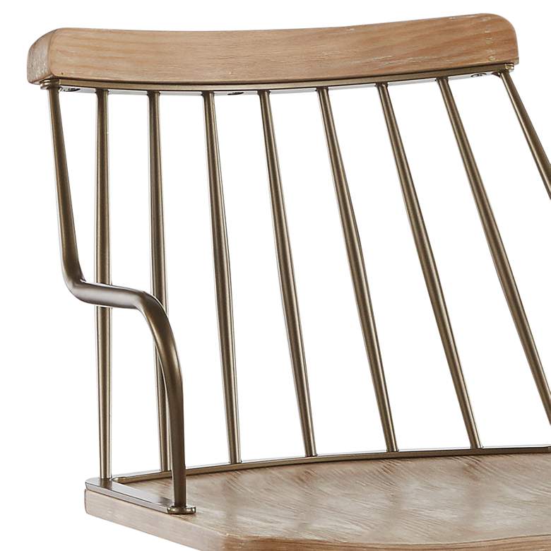 Image 4 Preston Spindle-Back 26" White-Washed Wood Swivel Seat Counter Stool more views