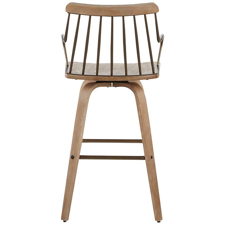 Image 7 Preston Spindle-Back 26 inch White-Washed Wood Swivel Seat Counter Stool more views