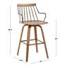 Preston Spindle-Back 26" White-Washed Wood Swivel Seat Counter Stool in scene