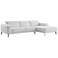 Preston White Leather Right-Arm Facing Chaise Sectional