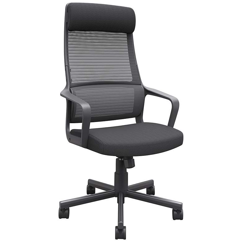 Image 1 Prestor Black Fabric Adjustable Swivel Office Chair