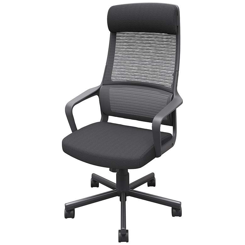 Image 3 Prestor Black Fabric Adjustable Swivel Office Chair more views
