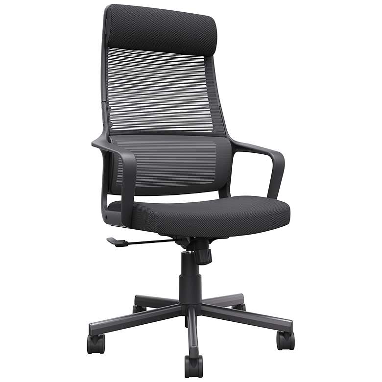Image 7 Prestor Black Fabric Adjustable Swivel Office Chair more views