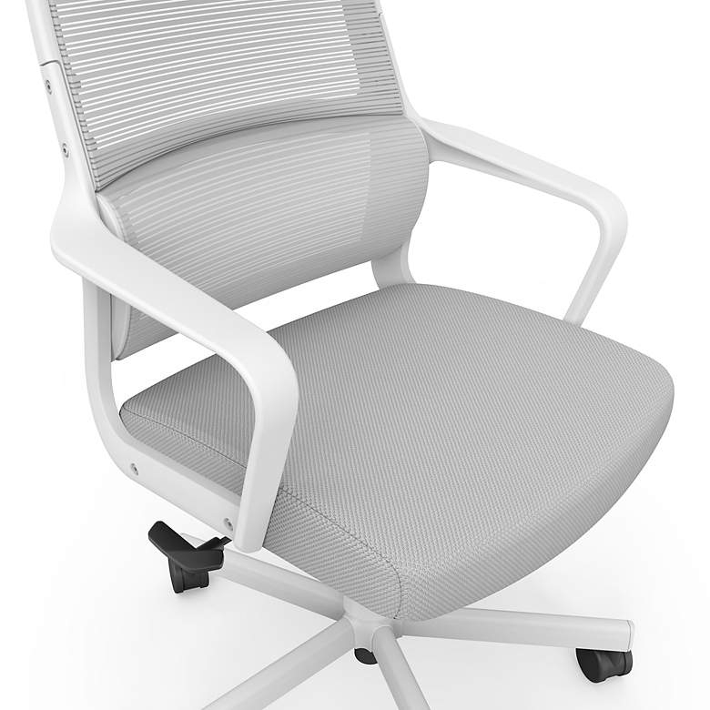 Image 5 Prestor Gray Fabric Adjustable Swivel Office Chair more views