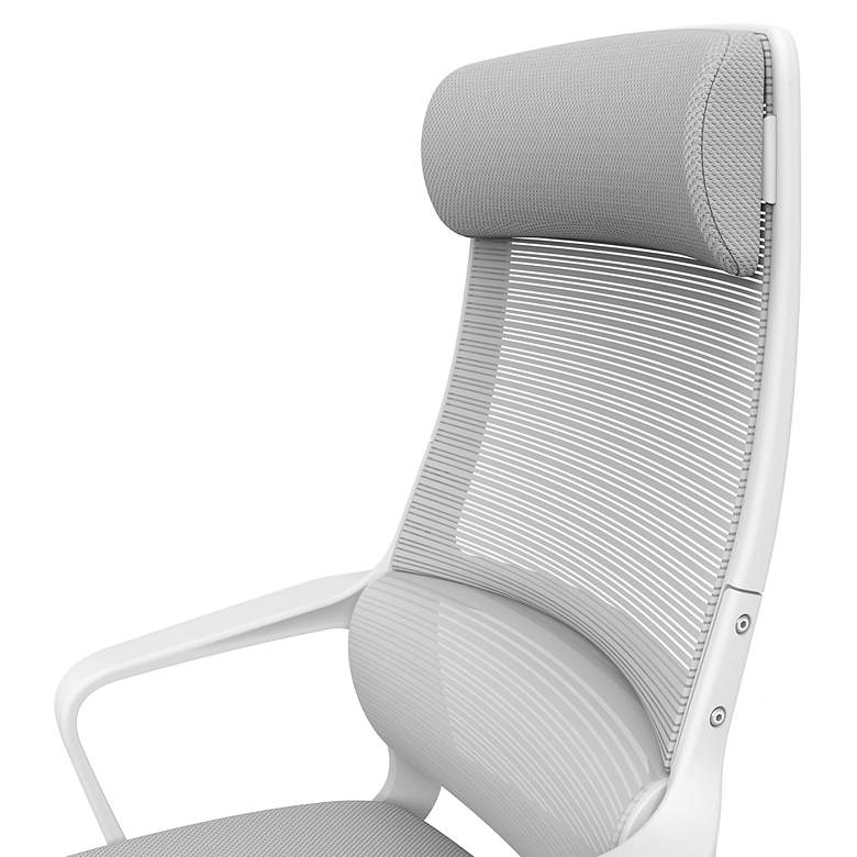 Image 6 Prestor Gray Fabric Adjustable Swivel Office Chair more views