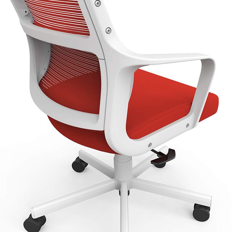 Image 4 Prestor Red Fabric Adjustable Swivel Office Chair more views