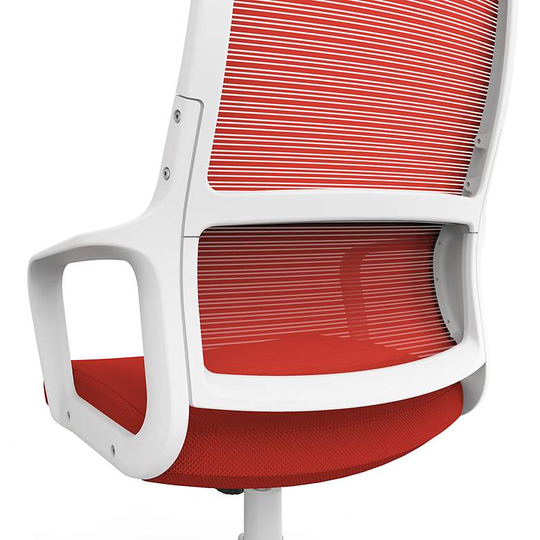 Image 6 Prestor Red Fabric Adjustable Swivel Office Chair more views