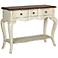Prestwick Antique White and Rich Brown 3-Drawer Console