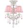 Pretty 13" Wide White and Pink 3-Light Ceiling Light