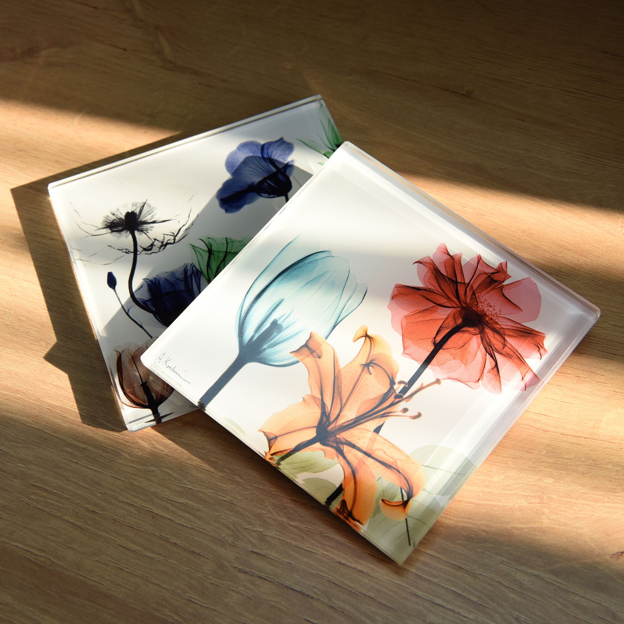 Image 4 Pretty Bouquet Glass 12-Piece Coasters with Cork Bottom more views