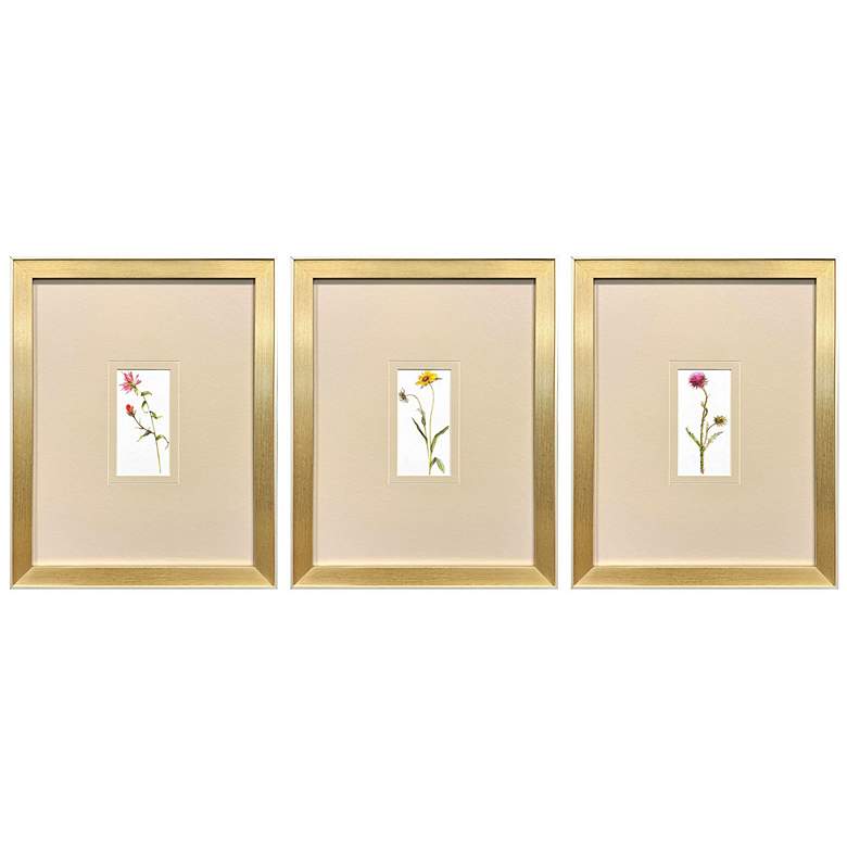 Image 1 Pretty Florals I 14"W x 17"H Framed Wall Art Set of 3