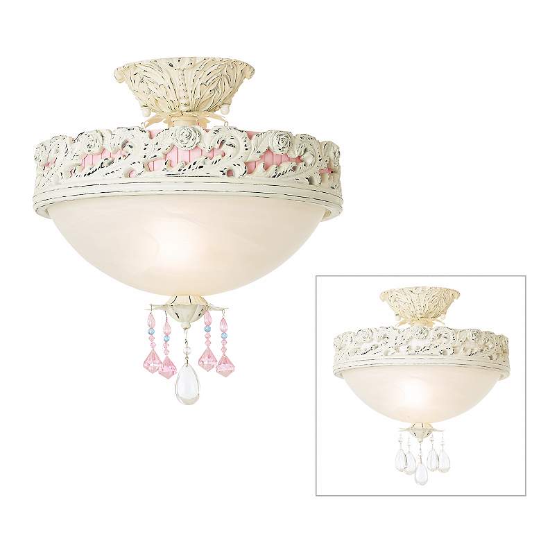 Image 1 Pretty In Pink 13 1/2 inch Wide Custom Look Ceiling Light