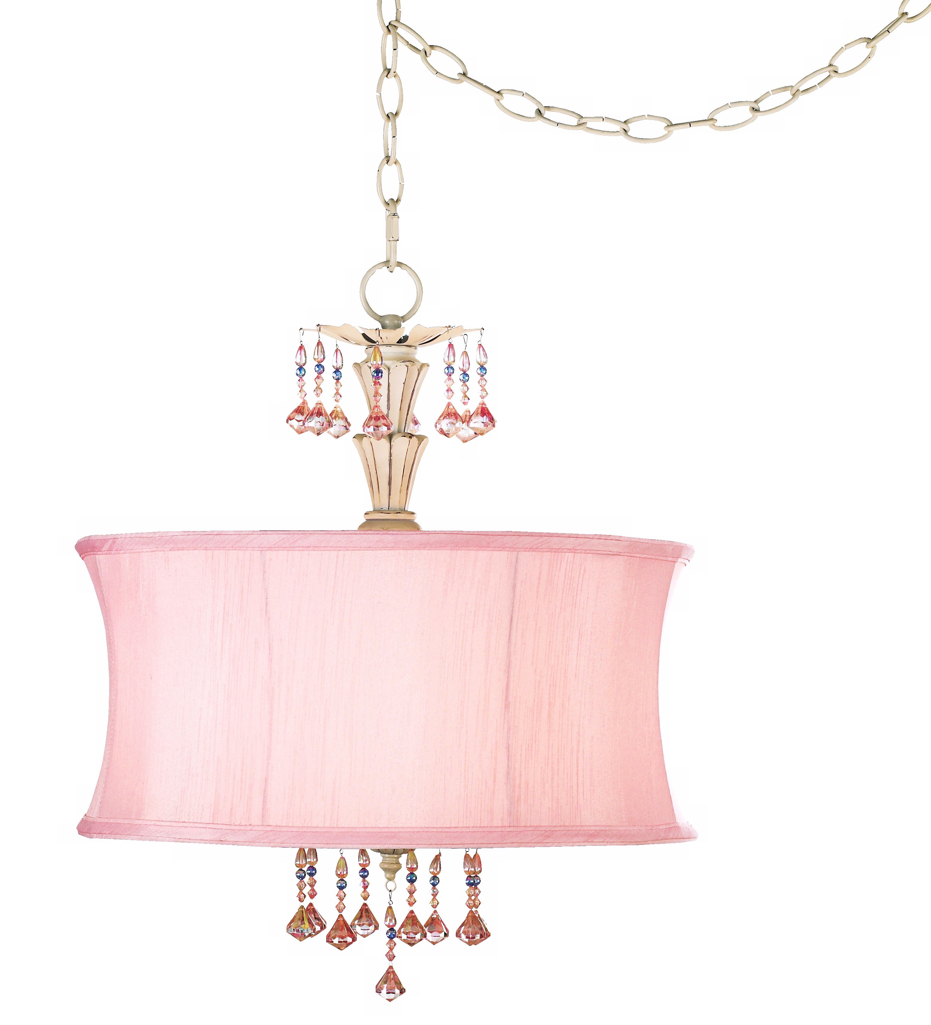 Pretty in Pink 3-Light 17" Wide Swag Pendant Chandelier