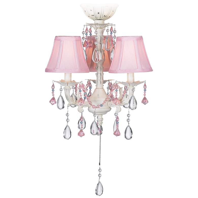 Image 1 Pretty-in-Pink Pull-Chain Ceiling Fan Light Kit