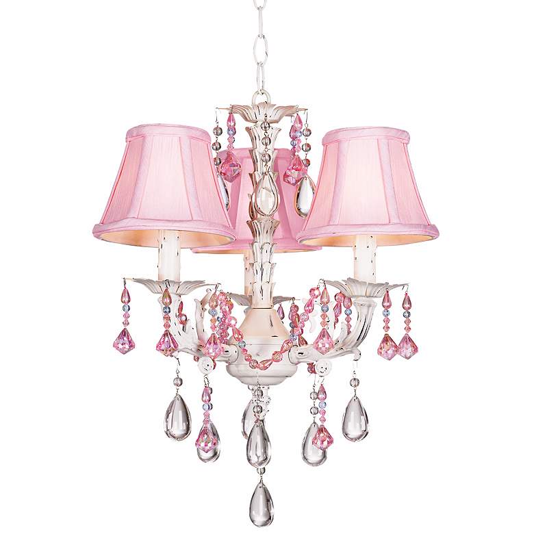 Image 1 Pretty in Pink Three Light 13 1/2" Wide Mini Chandelier