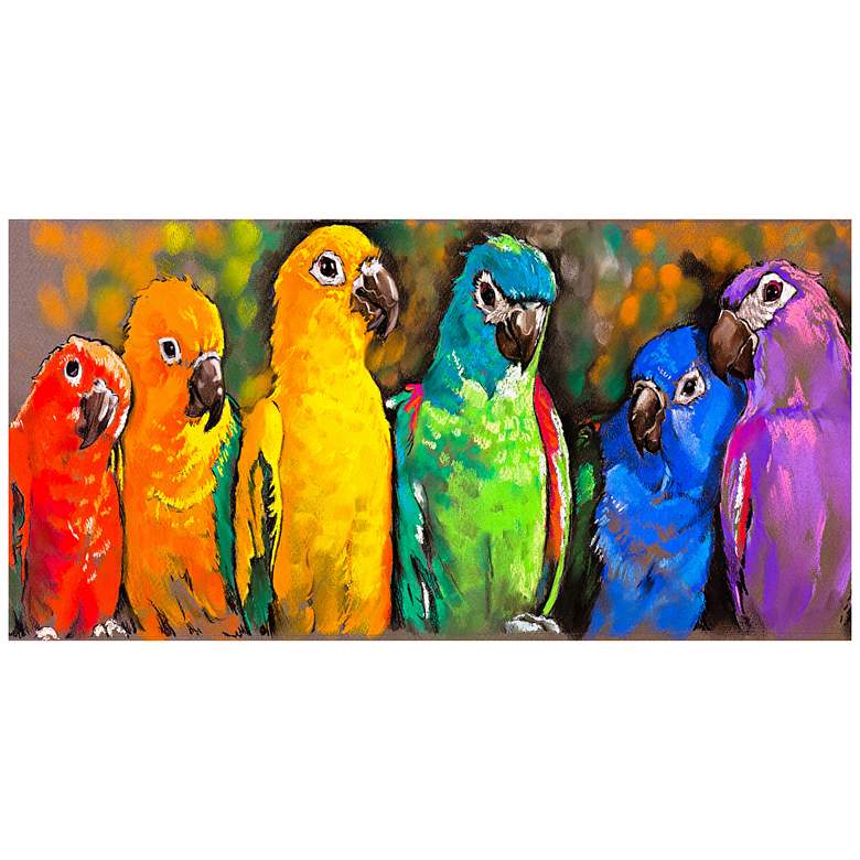 Image 1 Pretty Parrots 48"W All-Weather Indoor-Outdoor Wall Art