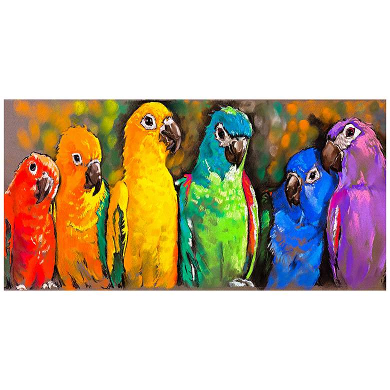 Image 1 Pretty Parrots 48"W All-Weather Indoor-Outdoor Wall Art