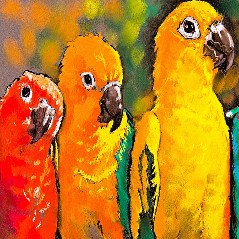 Image 2 Pretty Parrots 48"W All-Weather Indoor-Outdoor Wall Art more views