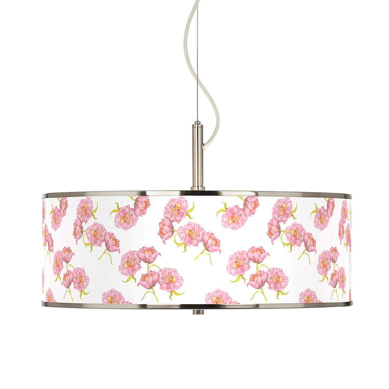 Image 1 Pretty Peonies Giclee Glow 20" Wide Pendant Light