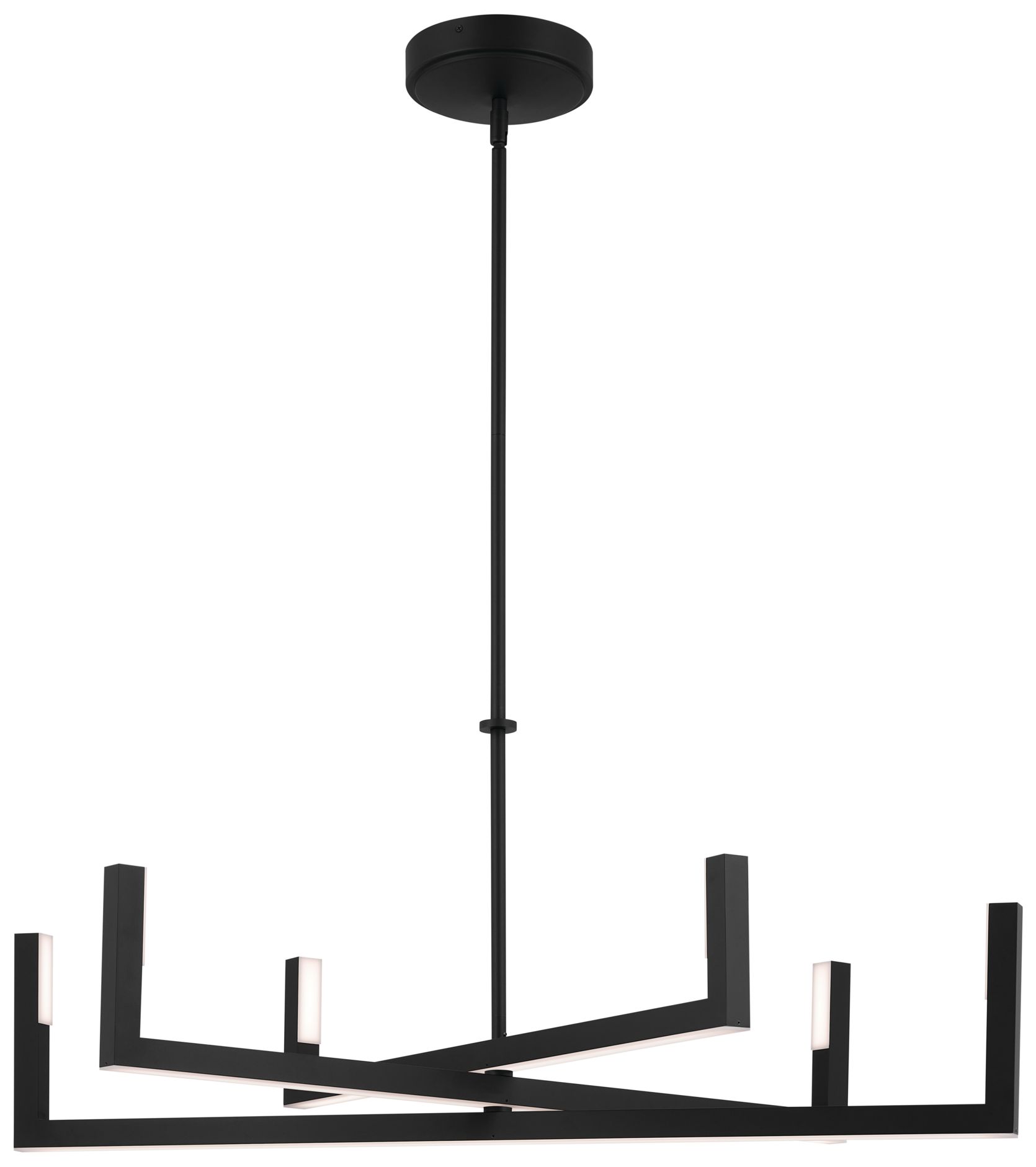 Priam 43.75 Inch 6 Light LED Chandelier in Matte Black