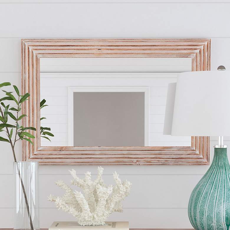 Image 1 Prichard White-Washed 36" x 24" Rectangular Wood Wall Mirror