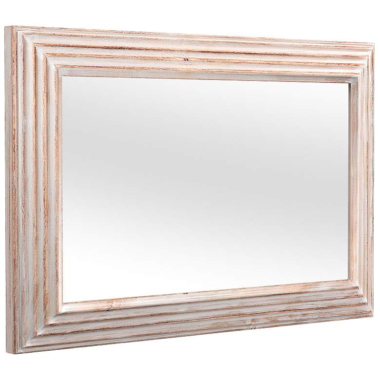 Image 3 Prichard White-Washed 36" x 24" Rectangular Wood Wall Mirror more views